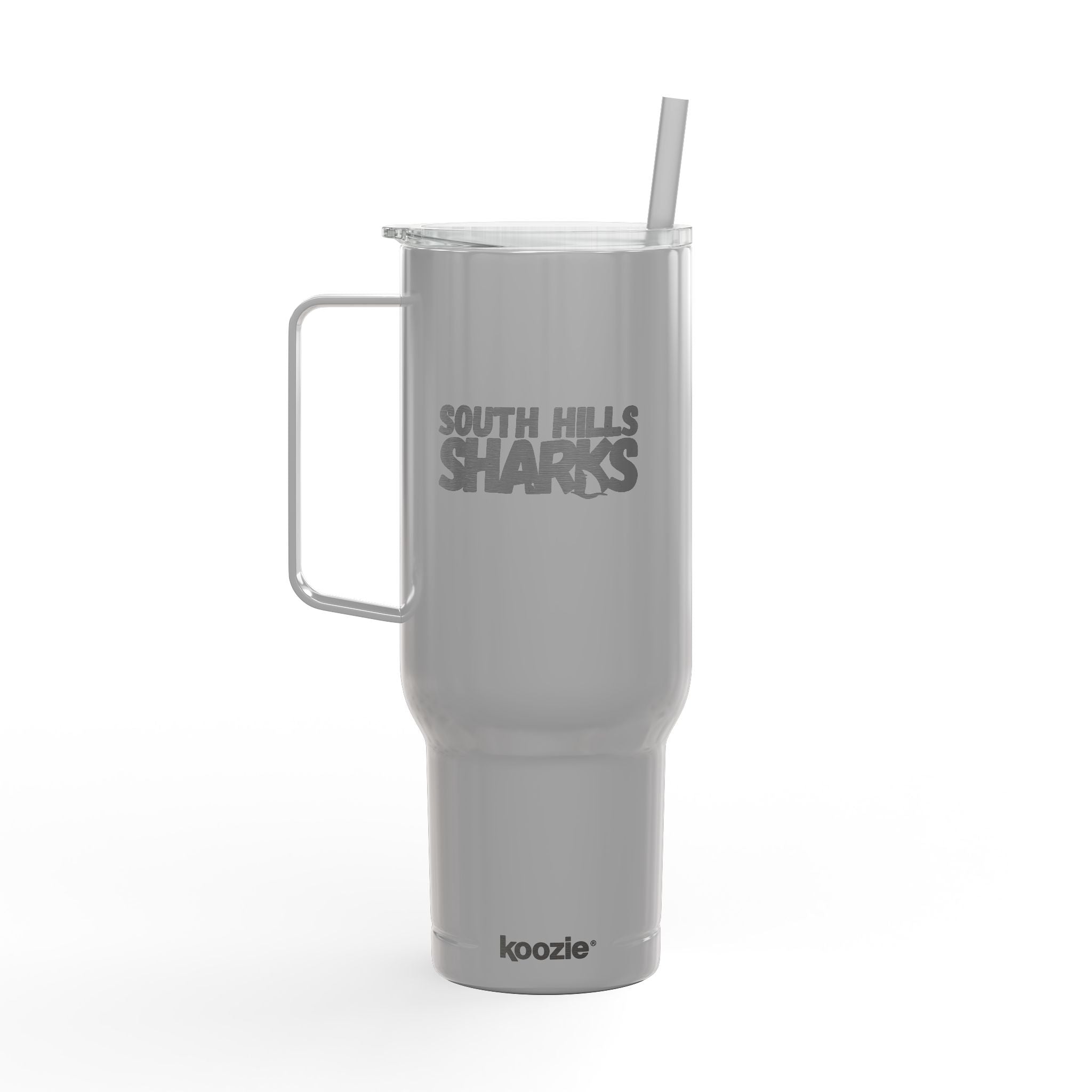 South Hills Sharks Neon Rainbow Engraved 40oz Insulated Tumbler with Lid