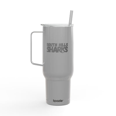 South Hills Sharks Neon Rainbow Engraved 40oz Insulated Tumbler with Lid