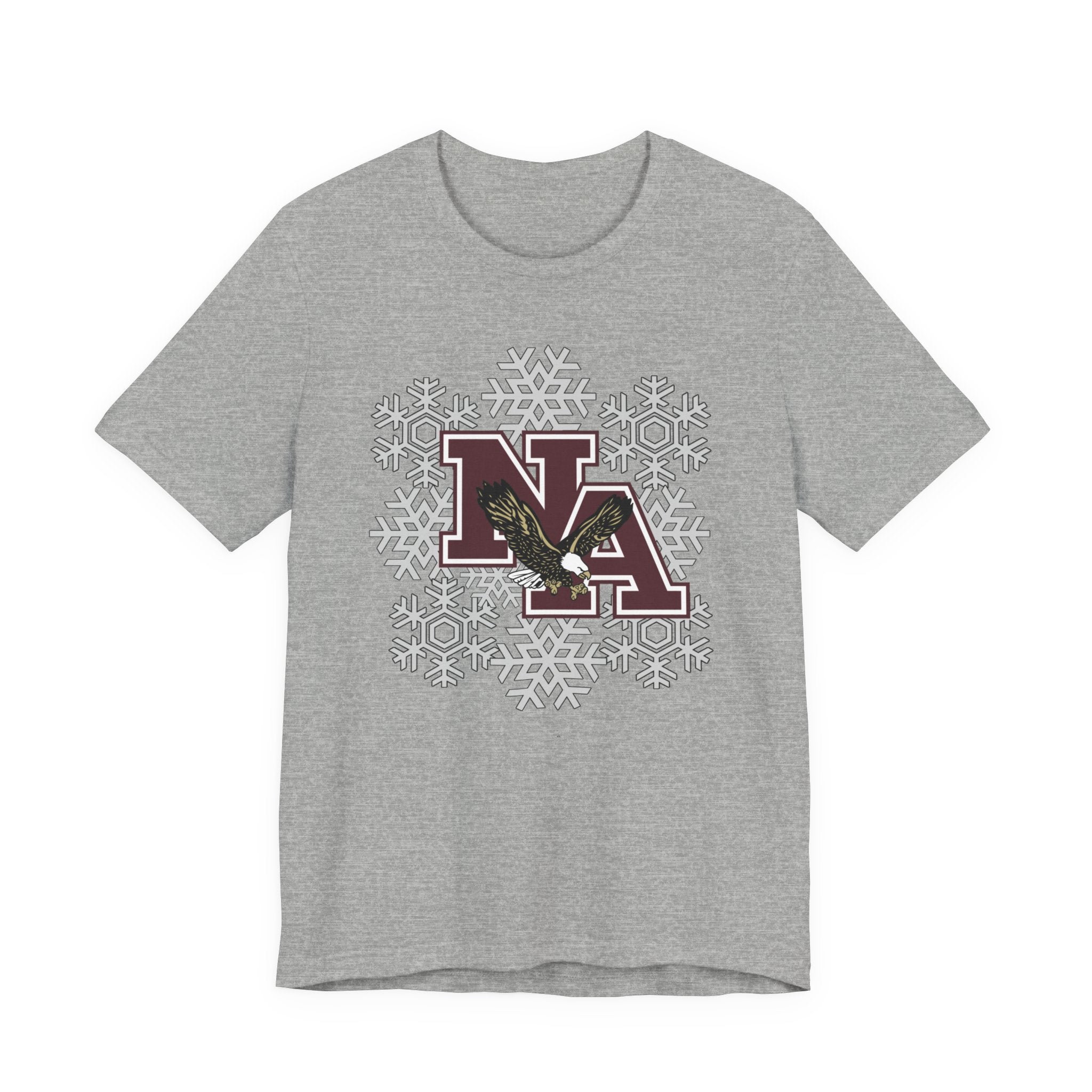 Adult Unisex New Albany Classic Logo Spirited Snowflake Graphic Short Sleeve Soft Tee