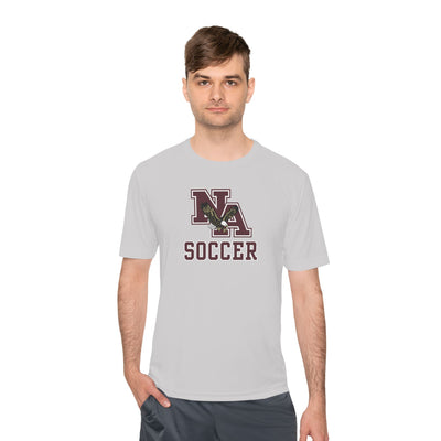 Adult Unisex New Albany Classic Maroon Soccer Logo Graphic Sport-Tek Competitor Performance Tee