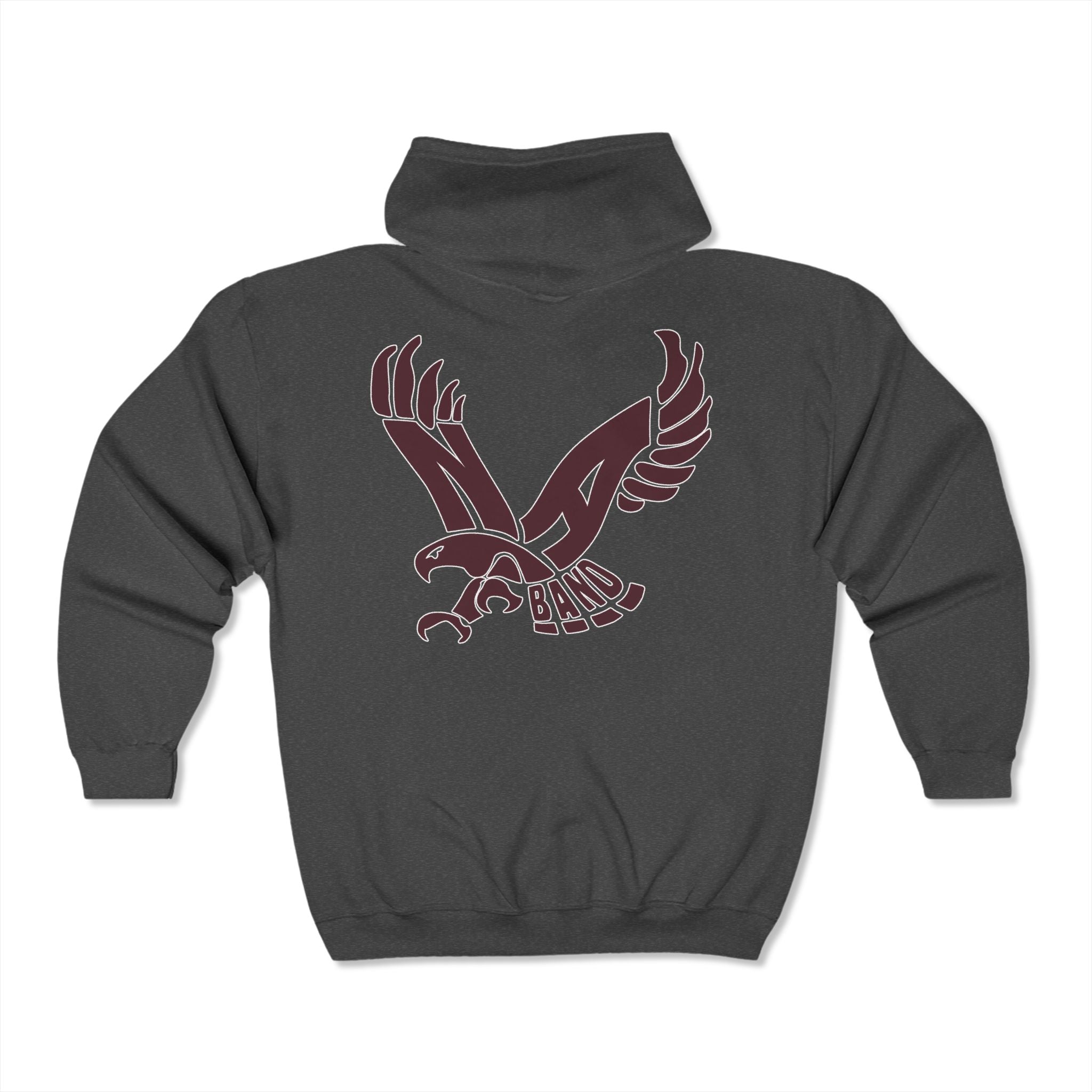 Adult Unisex Band Eagle Graphic Full Zip Hooded Sweatshirt Jacket