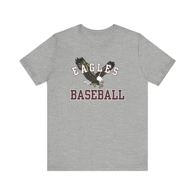 Adult Unisex Flying Baseball Eagle Graphic Short Sleeve Soft Tee