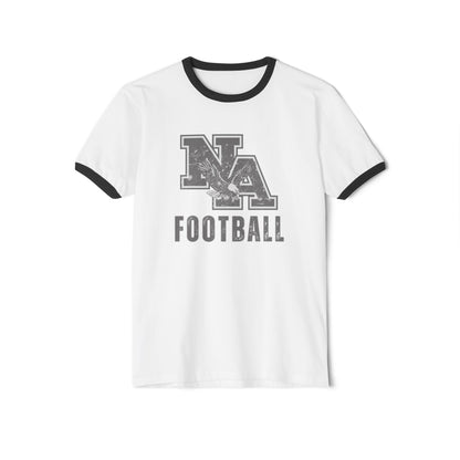 Adult Unisex Distressed Vintage Football Logo Graphic Short Sleeve Ringer Tee