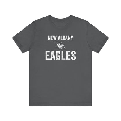 Adult Unisex Vintage Distressed New Albany Eagles Graphic Short Sleeve Soft Tee