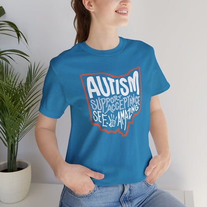 Adult Unisex Autism See The Amazing Graphic Short Sleeve Soft Tee - Bridgeway Academy
