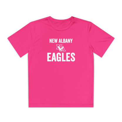 Youth Vintage Distressed New Albany Eagles Graphic Short Sleeve Performance Tee