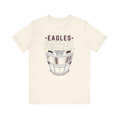 Adult Unisex Eagles White Hype Helmet Graphic Short Sleeve Soft Tee