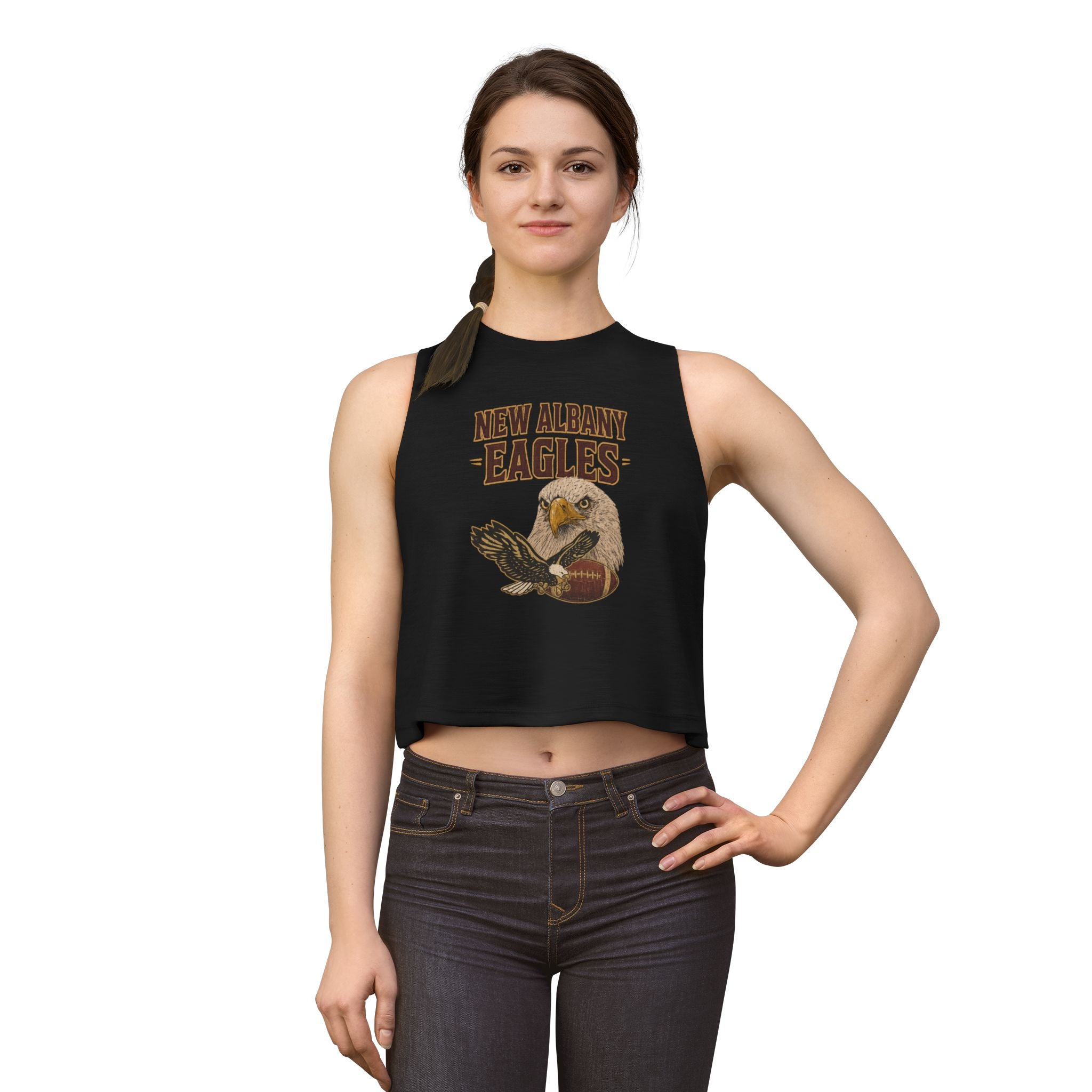 Women's New Albany Gridiron Eagle Graphic Crop Tank