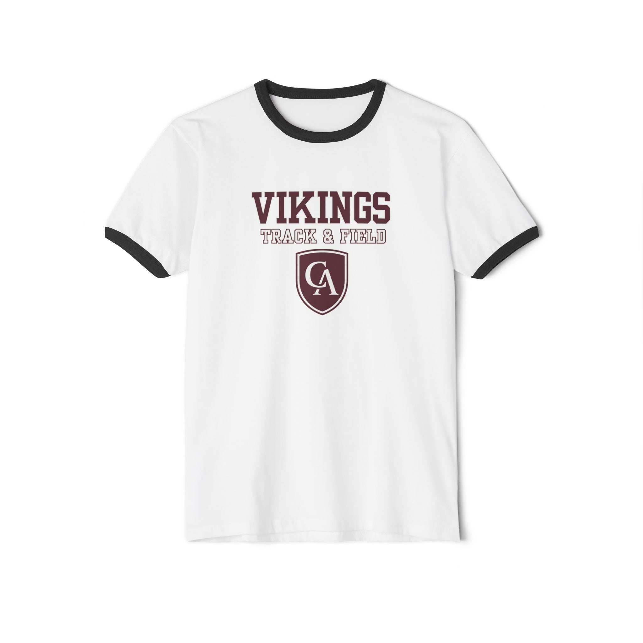 Adult Unisex Columbus Academy Vikings Track & Field Graphic Short Sleeve Ringer Tee