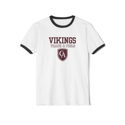 Adult Unisex Columbus Academy Vikings Track & Field Graphic Short Sleeve Ringer Tee