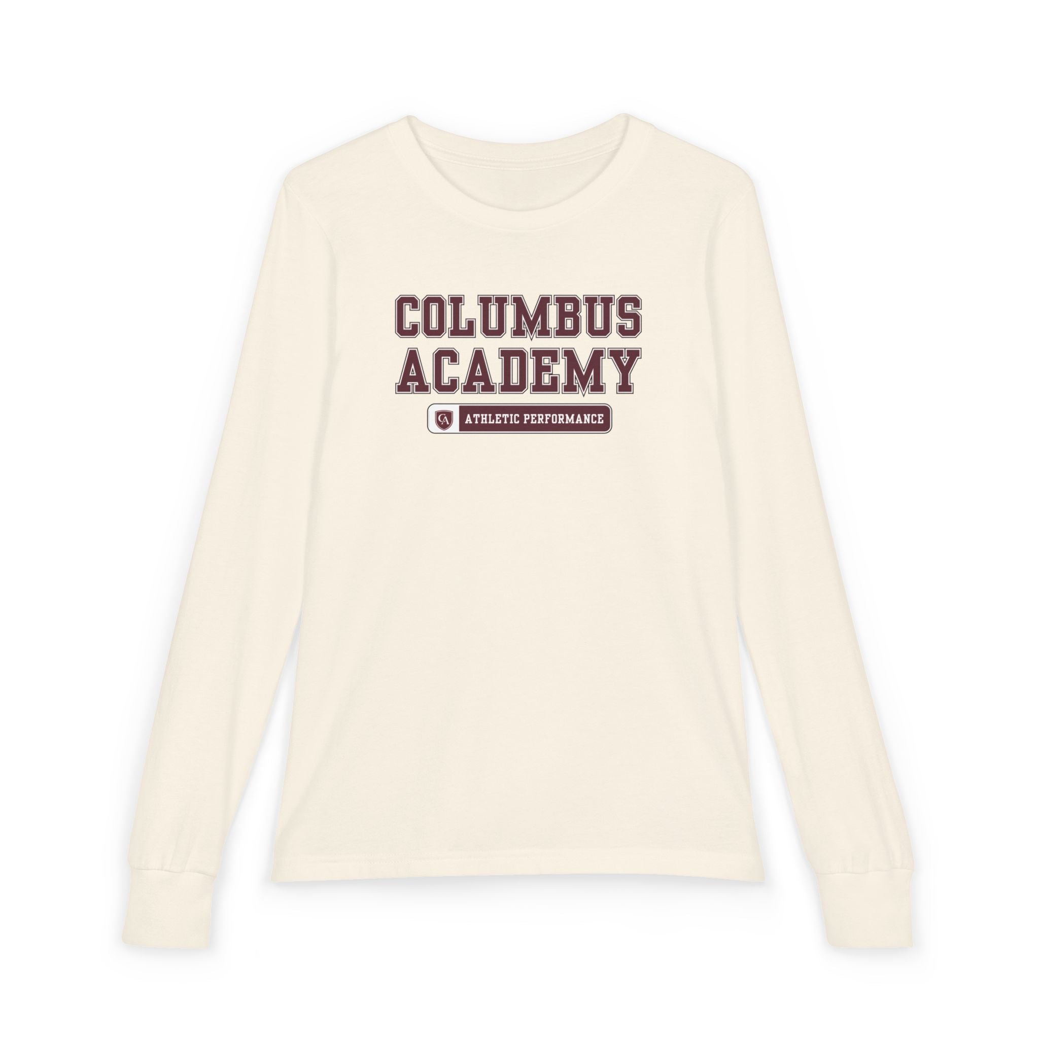 Youth Columbus Academy Athletic Performance Graphic Bella + Canvas Long Sleeve Soft Tee