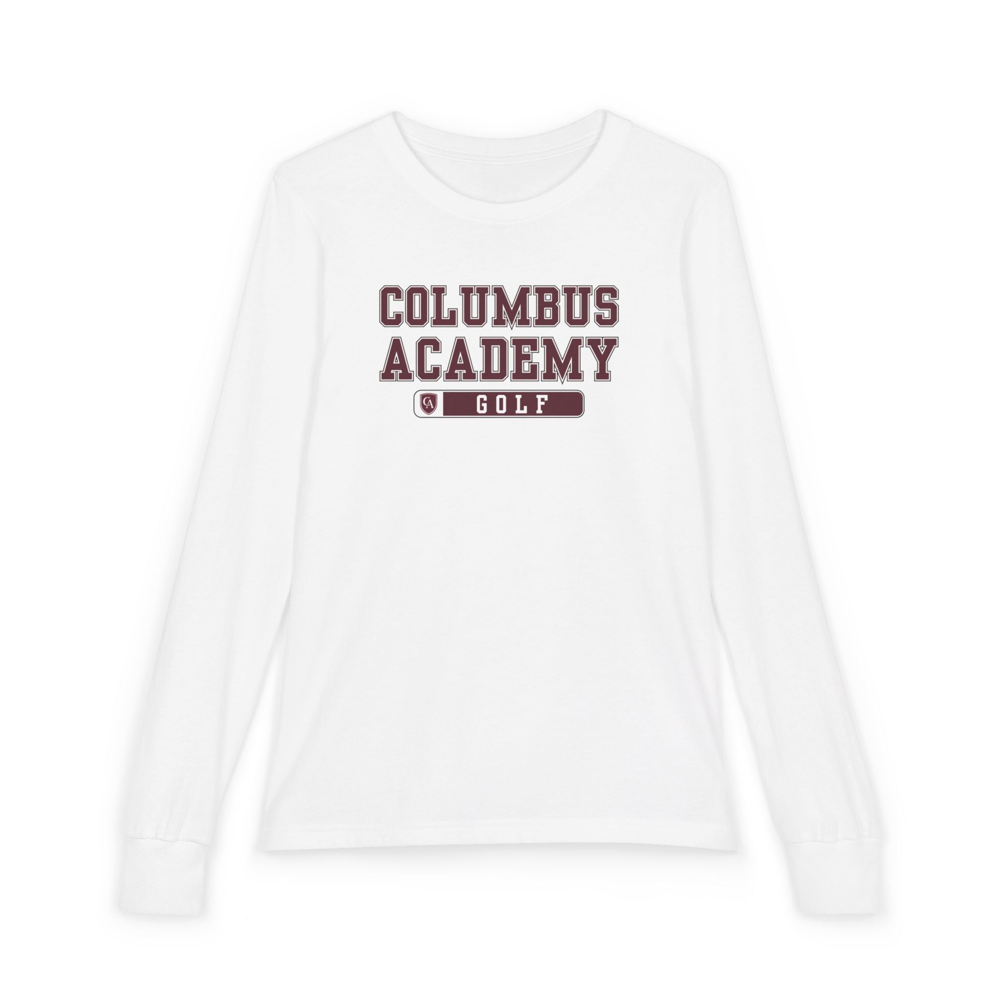 Youth Columbus Academy Golf Graphic Bella + Canvas Long Sleeve Soft Tee