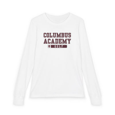 Youth Columbus Academy Golf Graphic Bella + Canvas Long Sleeve Soft Tee