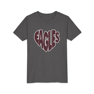 Youth Eagles Bubble Heart Graphic Short Sleeve Soft Tee