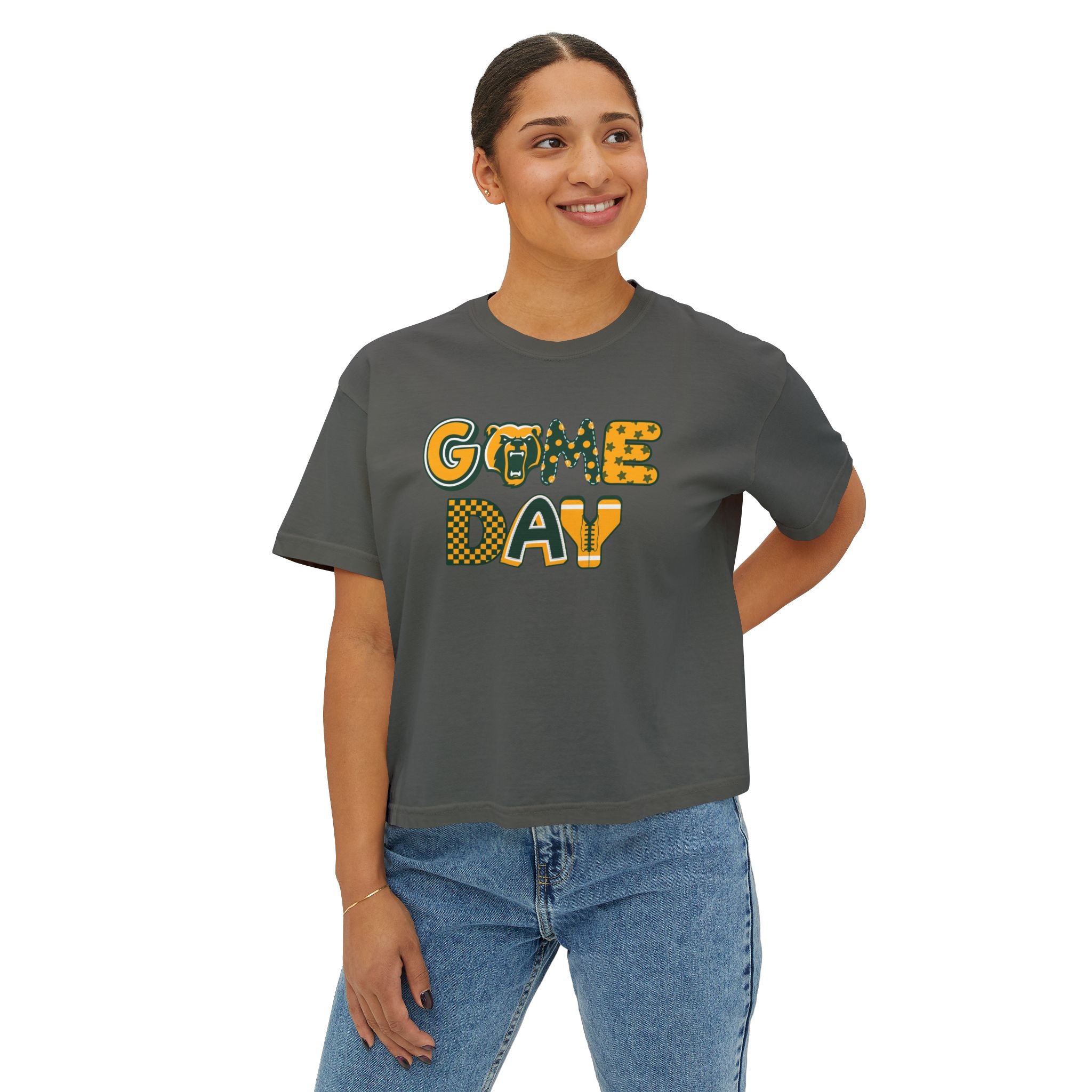 Women's Bruin Game Day Graphic Boxy Crop Short Sleeve Tee