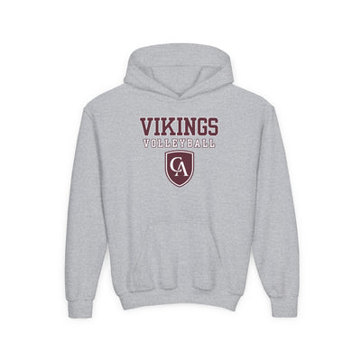 Youth Columbus Academy Vikings Volleyball Graphic Gildan Heavy Blend Hoodie