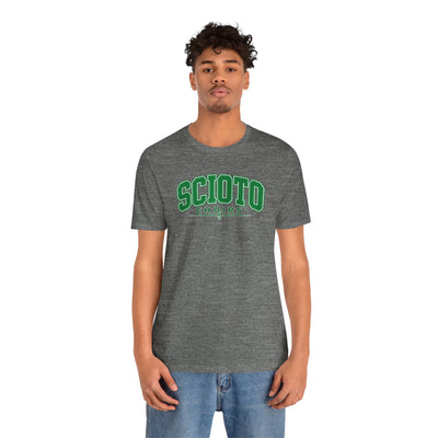 Adult Unisex Dublin Scioto Choirs Varsity Block Letter Graphic Short Sleeve Soft Tee