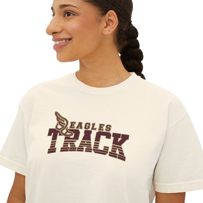 Women's Retro Track Boxy Crop Short Sleeve Graphic Tee