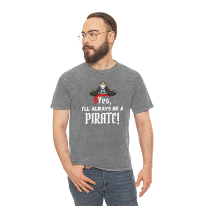 Adult Unisex Always Be a Pirate Graphic Mineral Wash Short Sleeve Tee