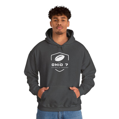 Adult Unisex The Ohio 7 White Logo Gildan Heavy Blend Hoodie