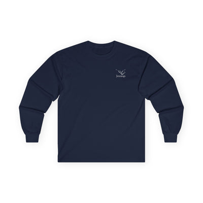 Adult Unisex Ultra Cotton Long Sleeve Tee - White Jennings Logo