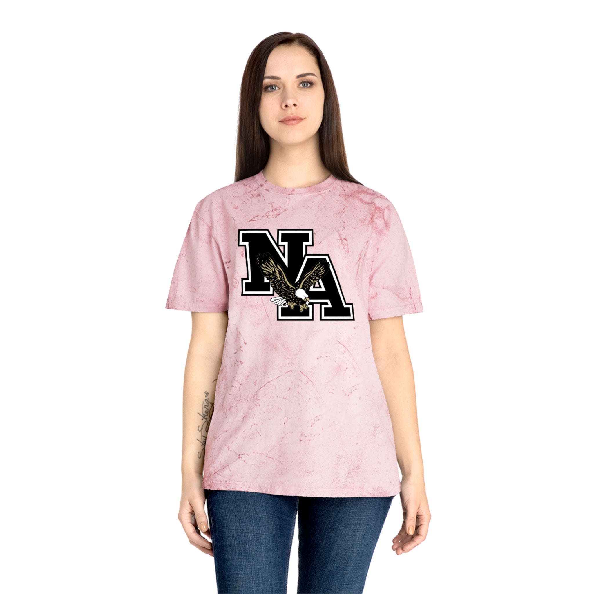 Adult Unisex Color Blast Classic NA Logo Graphic Tee - PINK OCTOBER