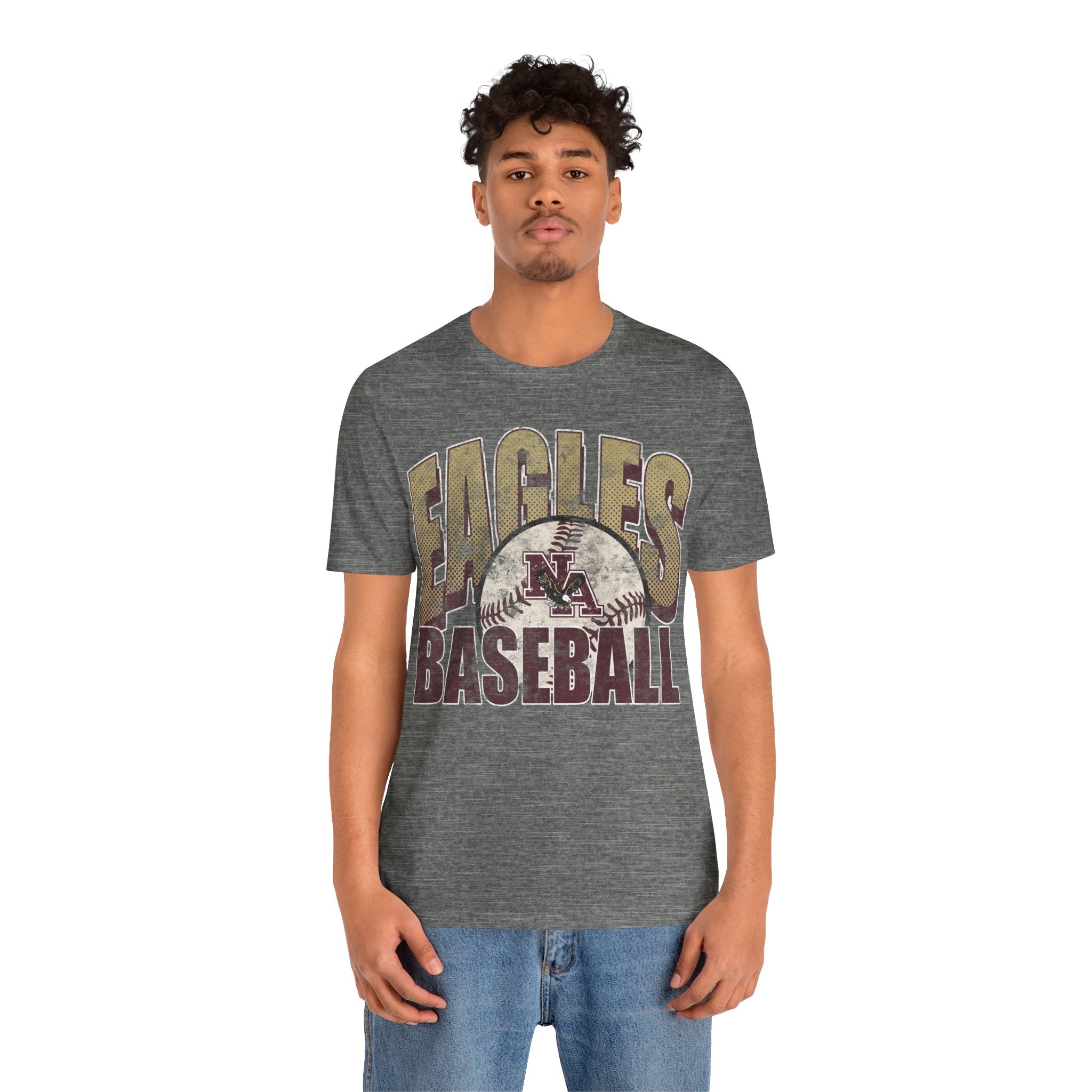 Adult Unisex New Albany Eagles Distressed Dugout Graphic Short Sleeve Soft Tee