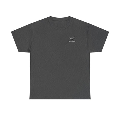 Adult Unisex Heavy Cotton Short Sleeve Tee - White Jennings Logo