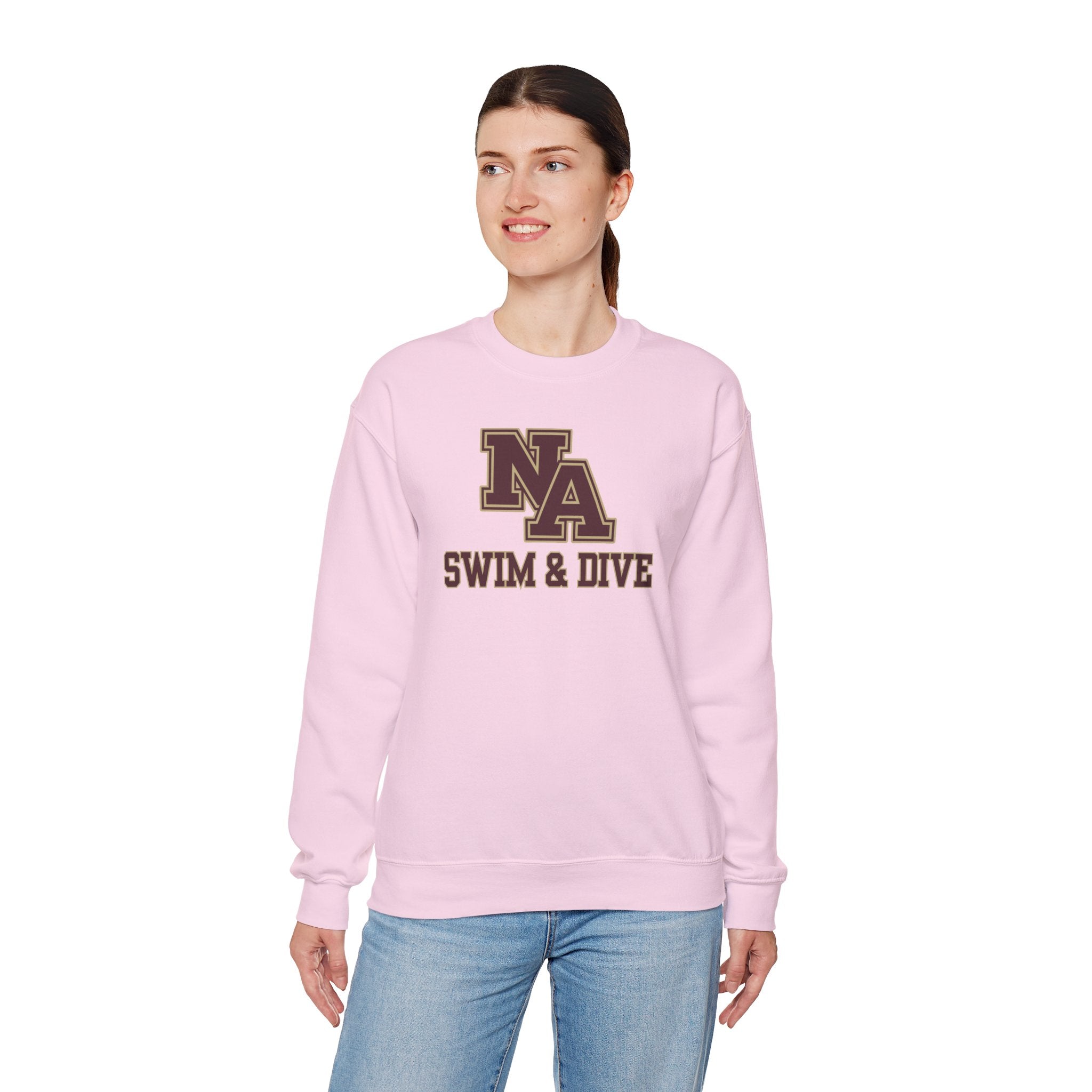 Adult Unisex Swim & Dive Classic Logo with Word Pool Back Graphic Sweatshirt