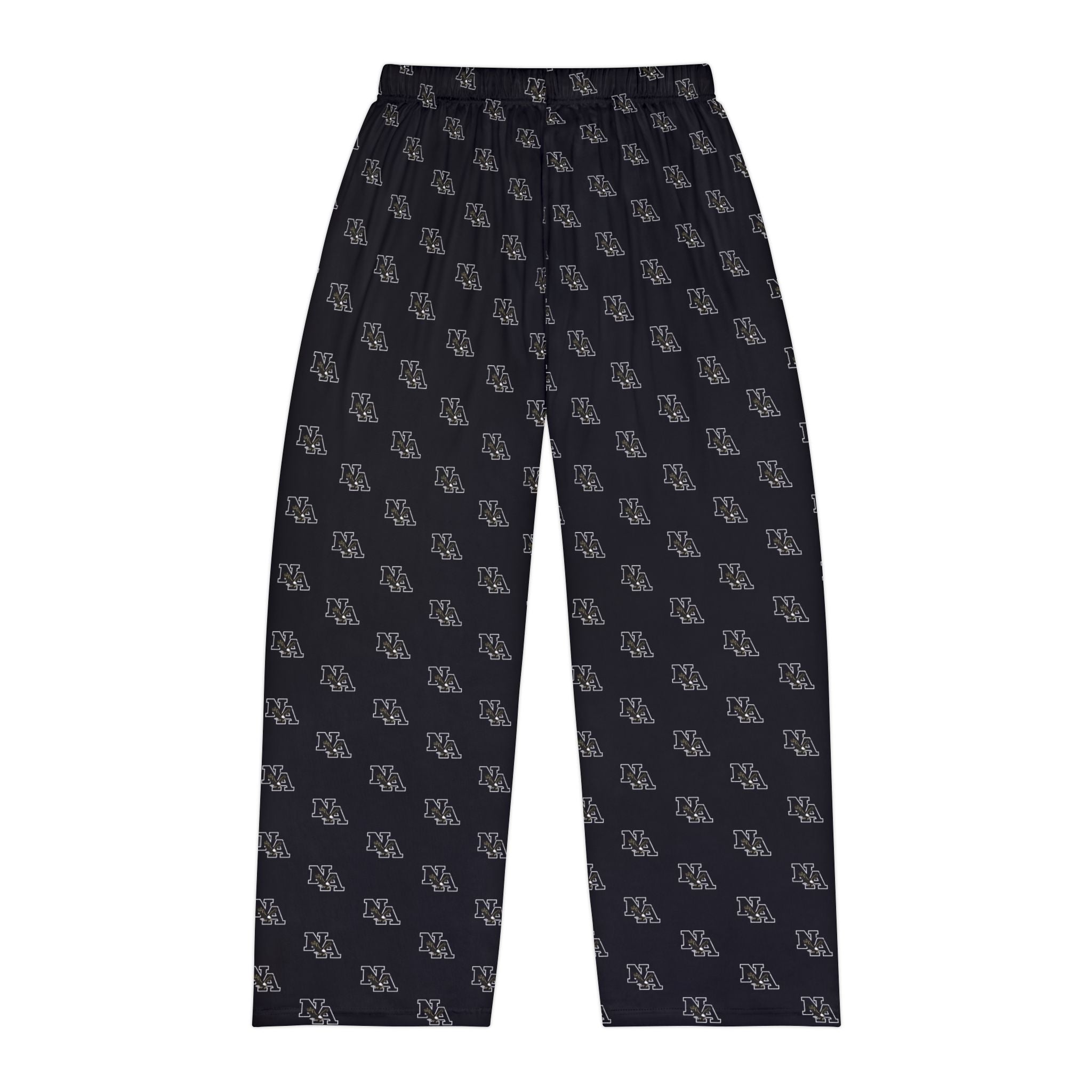 Men's Pajama Pant in Black with Allover Classic Black Logo Print