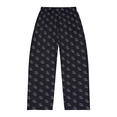 Men's Pajama Pant in Black with Allover Classic Black Logo Print