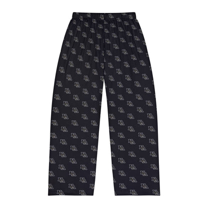 Men's Pajama Pant in Black with Allover Classic Black Logo Print