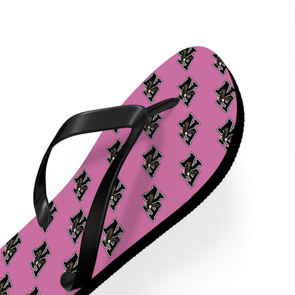 Adult Unisex Classic Logo Pink Flip Flops - New Albany Eagles