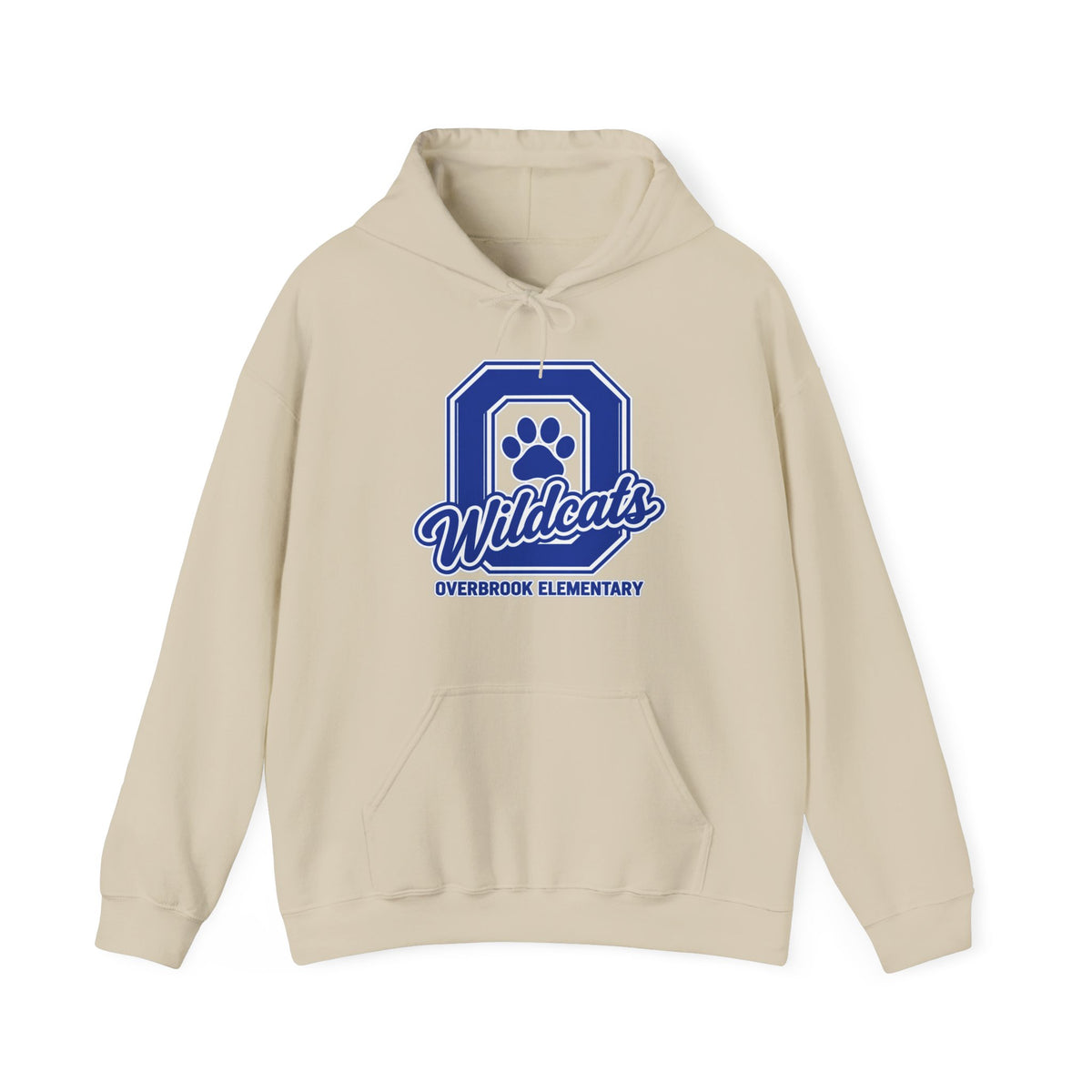 Adult Unisex Overbrook Elementary Wildcats Block Letter Graphic Hoodie