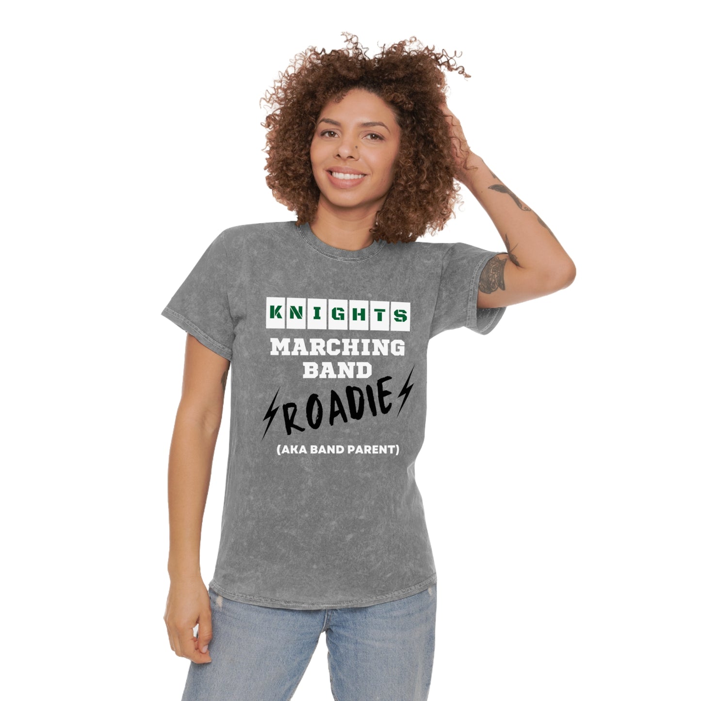 Adult Unisex Parent Roadie Mineral Wash Short Sleeve Graphic Tee - Nordonia Knights