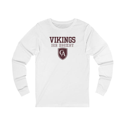 Adult Unisex Columbus Academy Vikings Ice Hockey Graphic Bella + Canvas Long Sleeve Soft Tee