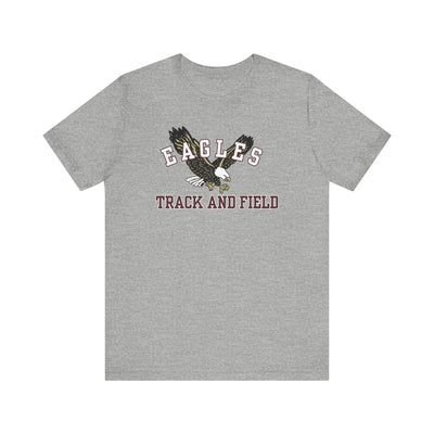 Adult Unisex Flying Track and Field Eagle Graphic Short Sleeve Soft Tee