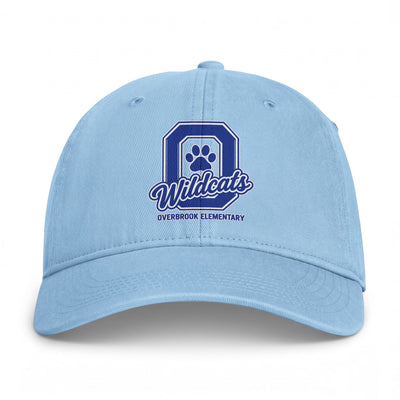 Overbrook Elementary Wildcats Block Letter Graphic Coastal Washed Cap