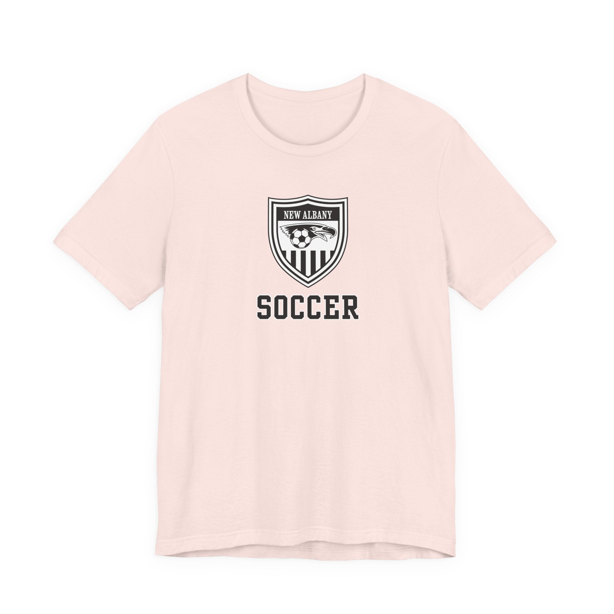Adult Unisex New Albany Youth Soccer League Crest Graphic Short Sleeve Bella + Canvas Soft Tee