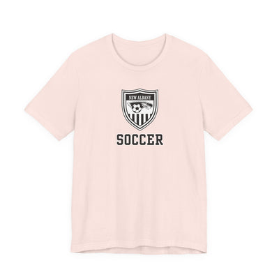 Adult Unisex New Albany Youth Soccer League Crest Graphic Short Sleeve Bella + Canvas Soft Tee