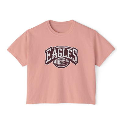 Women's Eagles Football Motion Graphic Boxy Crop Short Sleeve Tee
