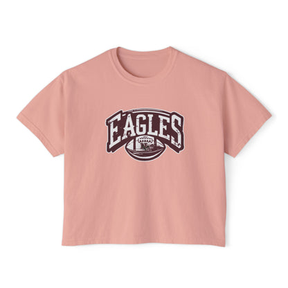 Women's Eagles Football Motion Graphic Boxy Crop Short Sleeve Tee