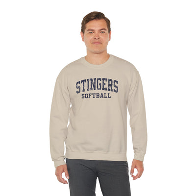 Adult Unisex Stingers Softball Vintage Distressed Graphic Sweatshirt