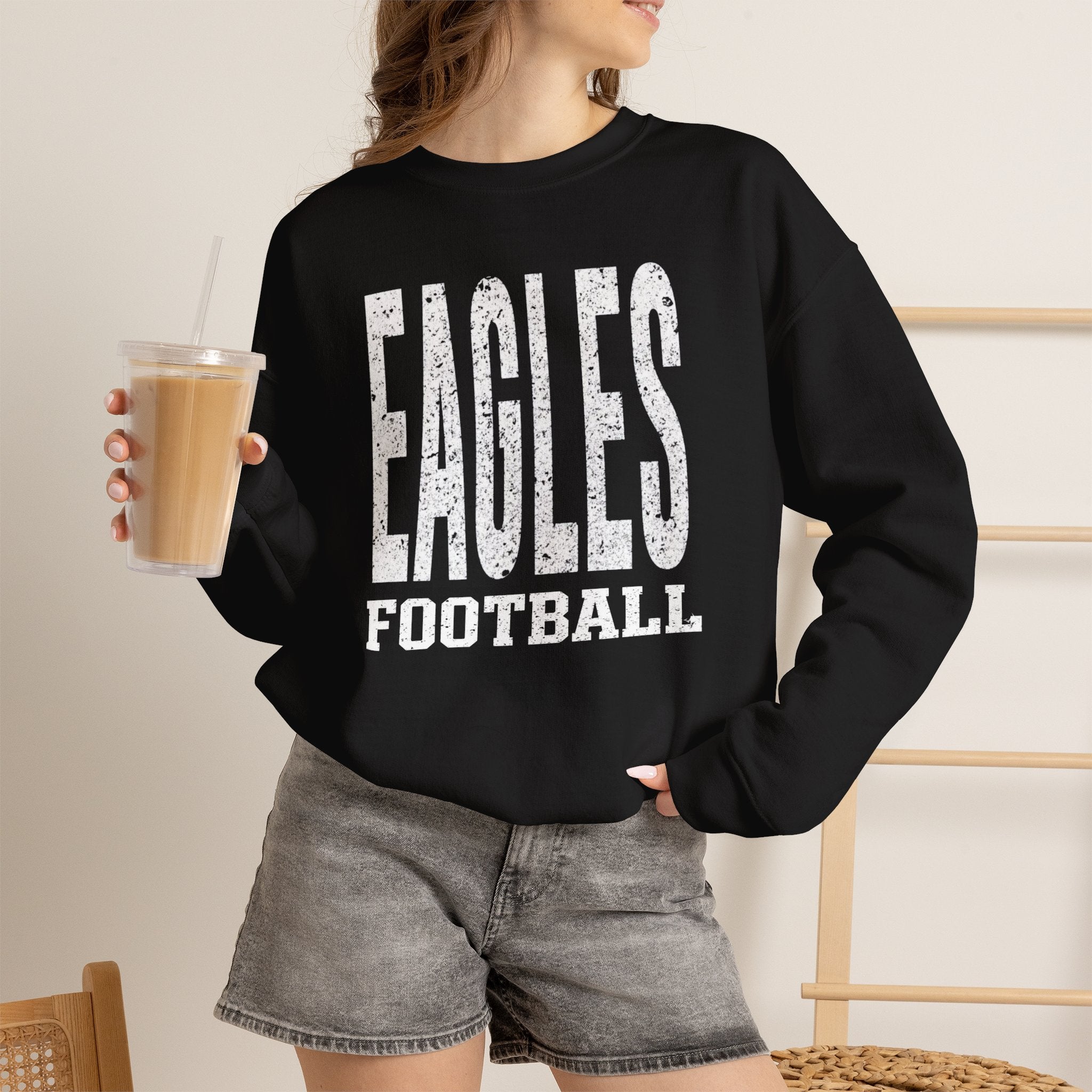 Adult Unisex New Albany Football Distressed Enlarged Graphic Sweatshirt