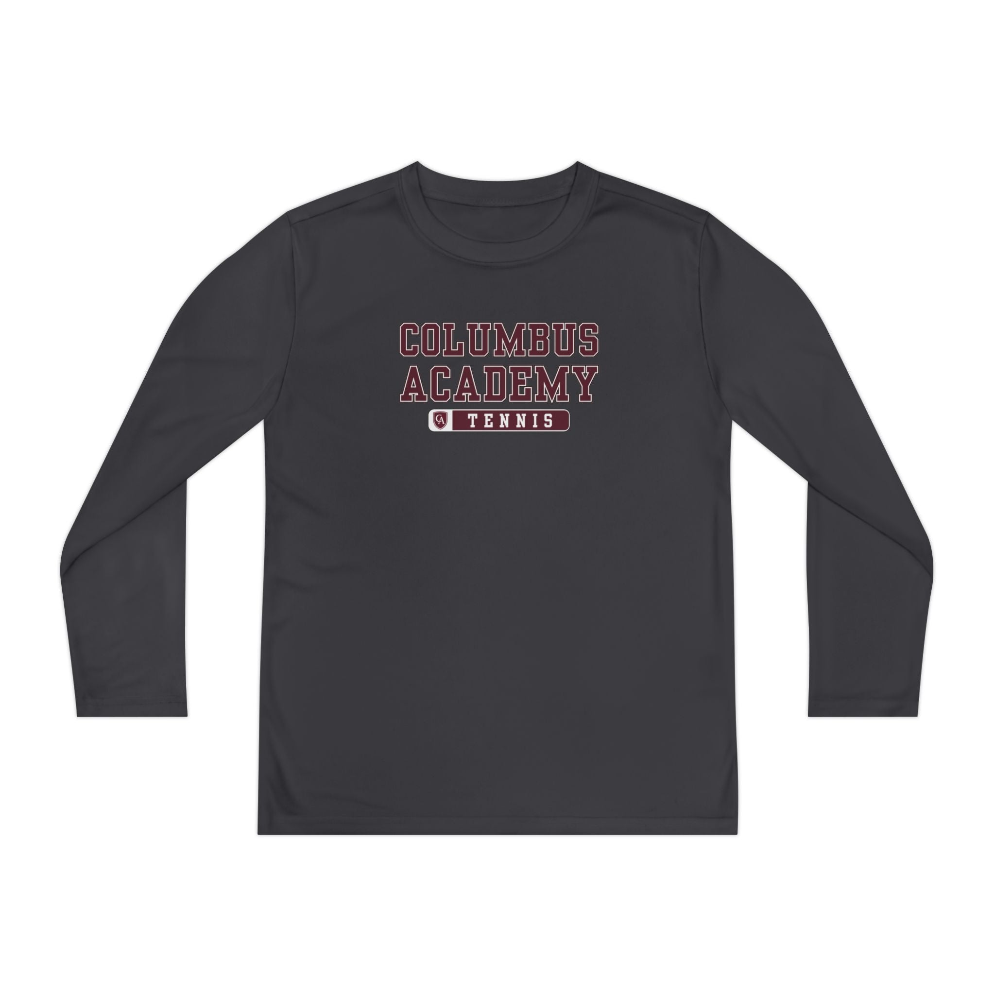 Youth Columbus Academy Tennis Graphic Sport-Tek Competitor Performance Long Sleeve Tee