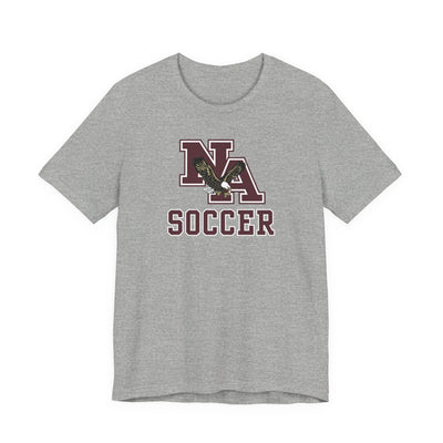 Adult Unisex New Albany Classic Maroon Soccer Logo Graphic Short Sleeve Bella + Canvas Soft Tee