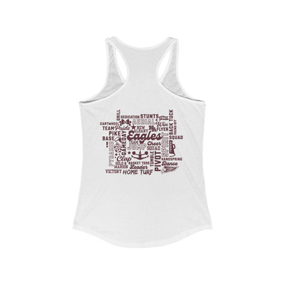 Women's Cheer Words with Back Graphic Racerback Tank - New Albany Eagles