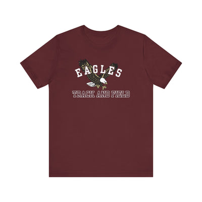 Adult Unisex Flying Track and Field Eagle Graphic Short Sleeve Soft Tee