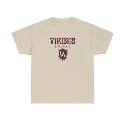 Adult Unisex Columbus Academy Vikings Soccer Graphic Short Sleeve Gildan Heavy Tee