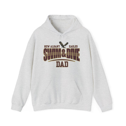 Men's Swim & Dive Dual Tone Eagles Effect Dad Graphic Hoodie